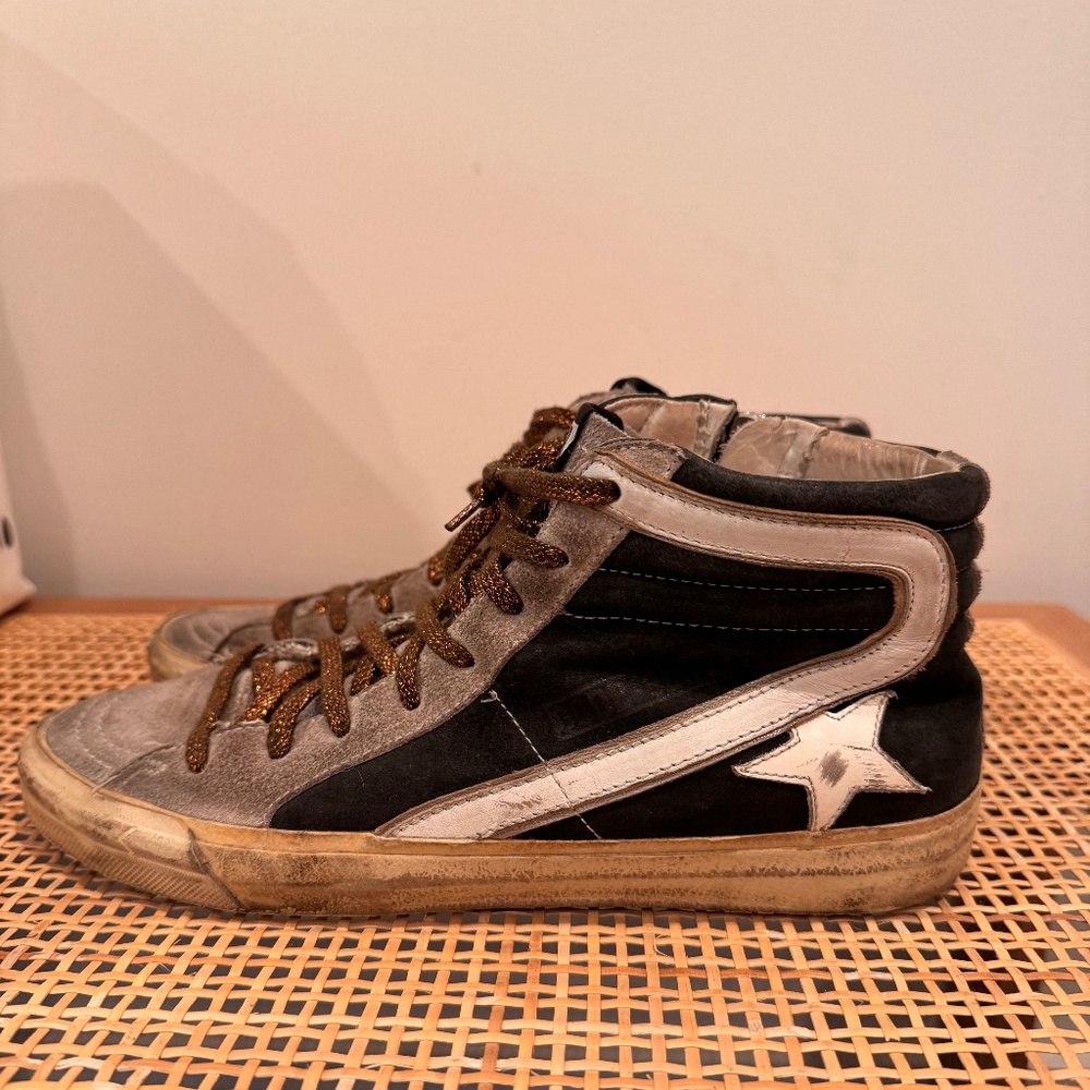 GOLDEN GOOSE SLIDE HIGH-TOP SNEAKERS
